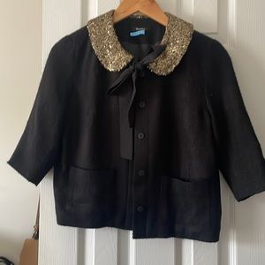 Monteau black cropped jacket